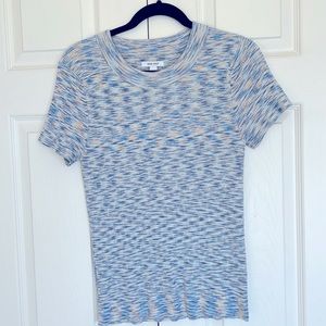 Blue and yellow short sleeve Nine West sweater